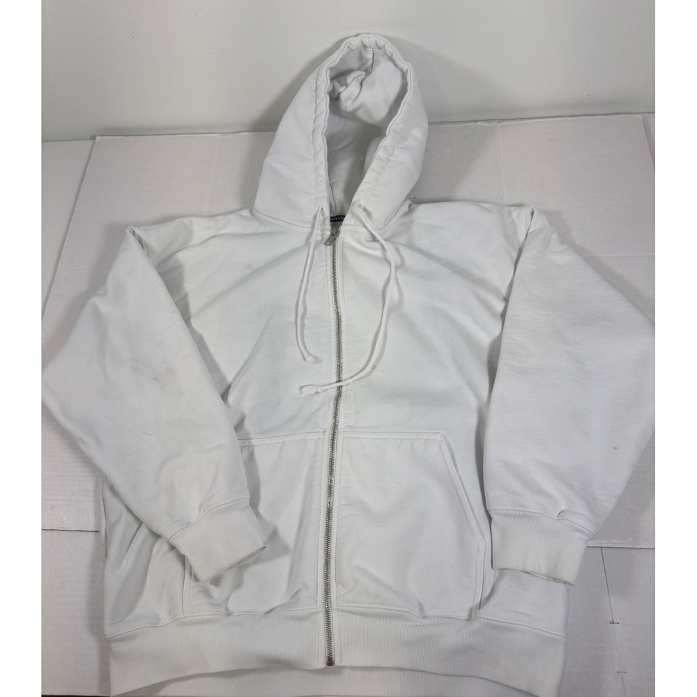 Brandy Melville Zip Up Hoodie Womens One Size White Good Oversized Fleece